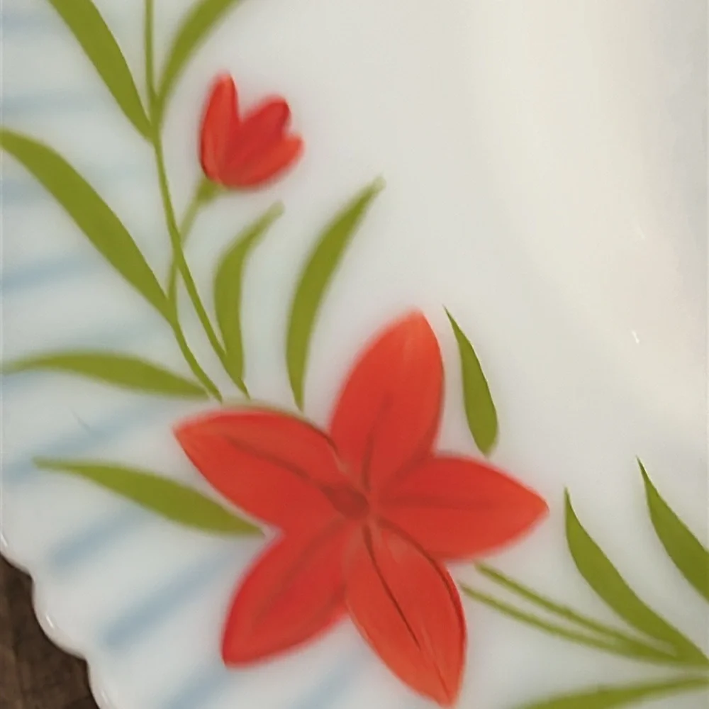 1930's‎ MacBeth-Evans Depression Glass Petalware Florette Cake 2 dessert plates